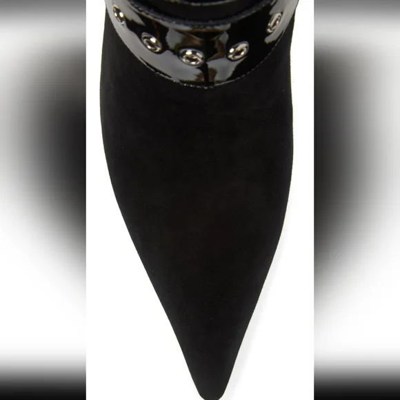 Jeffert Campbell Seatbelt Suede Patent Leather Boots Buckle Designer #59 - Picture 4 of 16